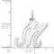 Sterling Silver Stamped Initial Letter M Charm Pendant Jewerly 20mm x 12mm
